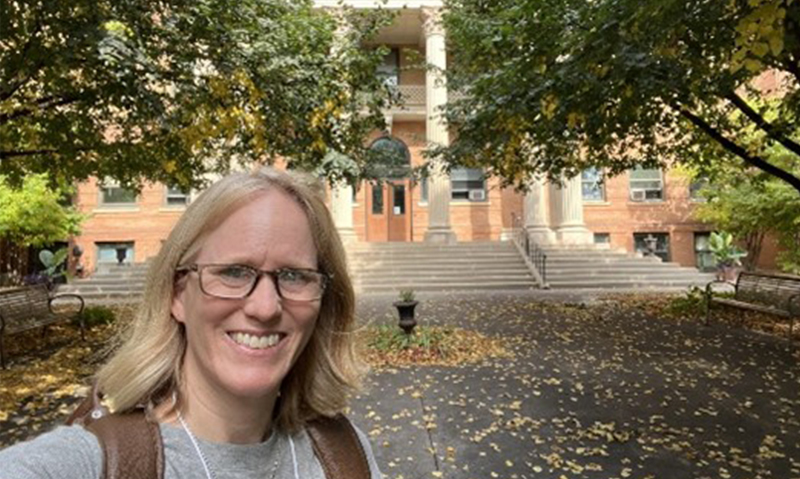 Becky at Luther Seminary Campus